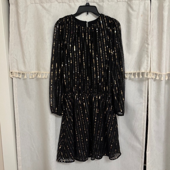 NEW WHITE HOUSE BLACK MARKET blousen sequin long sleeve dress size SMALL - Picture 3 of 5